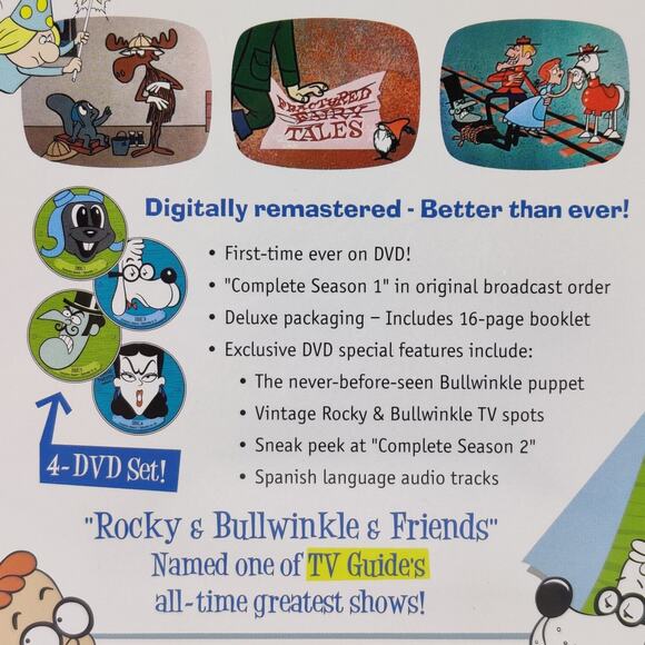 Rocky & Bullwinkle & Friends DVD 2003 Complete Season 1 Classic Media NEW SEALED - Picture 4 of 9